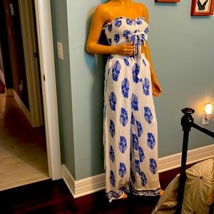 2 PC Boho Bandeau Top Wide Leg Pants Set